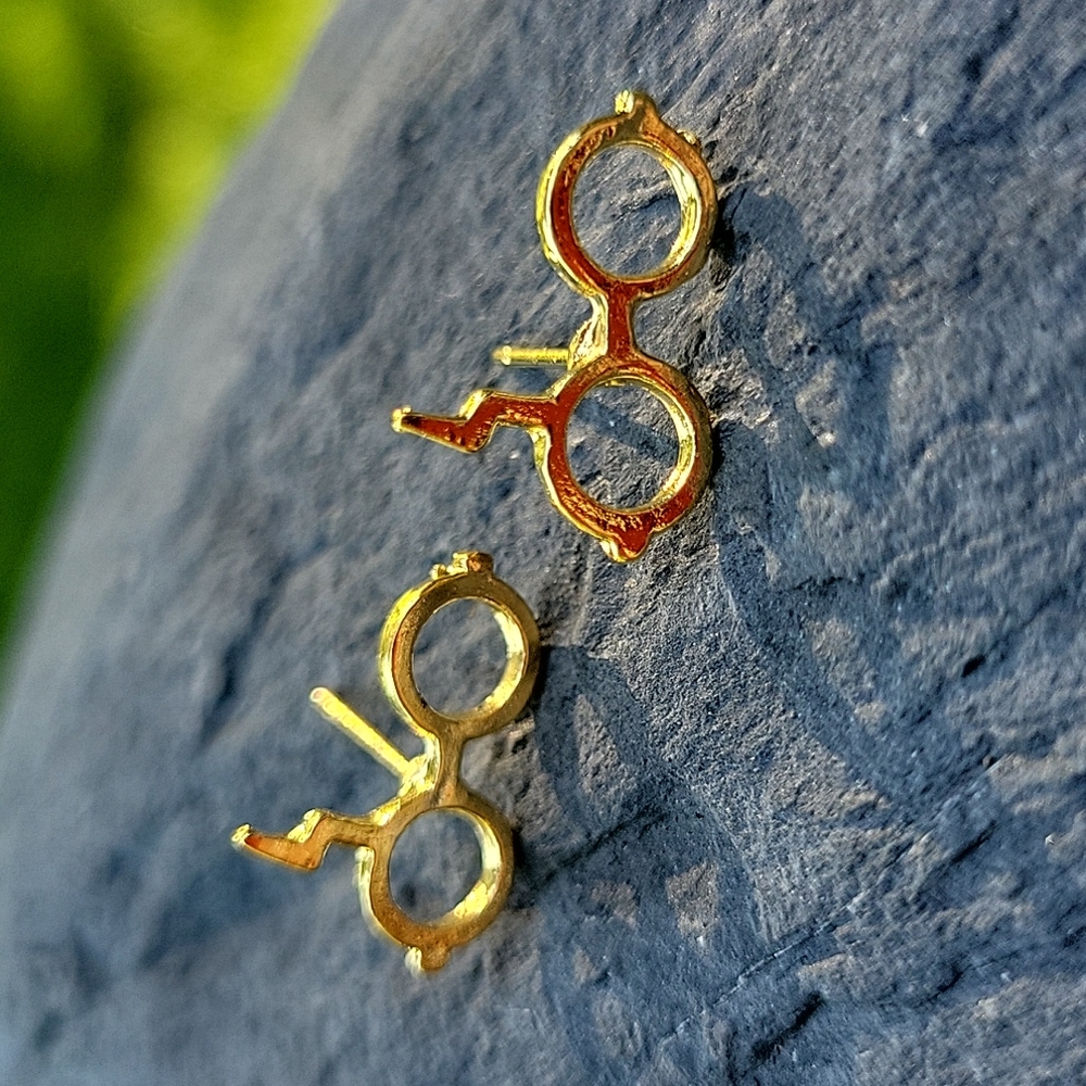 Harry Potter Stud Earrings, 925 Silver, Gold - Picture 4 of 4